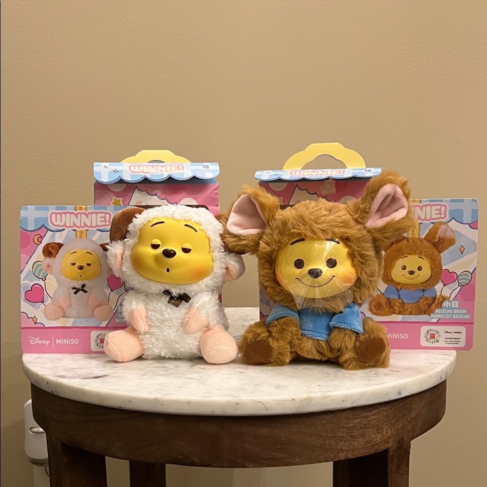 Disney Miniso Winnie the Pooh and Friends Plush Set Pendant Keychains